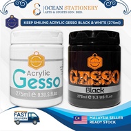 Keep Smiling Acrylic Gesso Black & White (275ml) Universal Primer for base coat before color