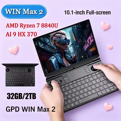Supreme Quick GPD 2025 WIN Max 2 32GB RAM 1TB 2TB SSD Hard Disk CPU AMD 8840U AI9 HX370 Processor Ga