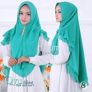 PROMO !!!!  NEWJilbab Instan Syari Kerudung Khimar Ceruti Hanum bintang Swarosky Hijab Instan Syari Jumbo Berbahan Sifon ZHI