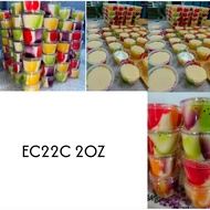 Round Container (100pcs) EC E622C- 2oz / Disposable Plastic PET Food Container