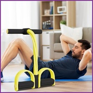 Pedal Puller Resistant Rope 4-Tube Tension Foot Pedal with Handles for Sit Up Elastic Puller Band Ex