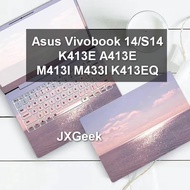 Sticker Laptop Asus Vivobook 14 S14 K413E A413E M413I M433I K413EQ K413 M413 M433 E410M Vivobook Flip 14 TM420U 14'' Inch Laptop 3 Sides Laptop Skins Case Protective Removable Waterproof Anti-scratch