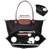 Felt Bag Organizer with Zipper for Longchamp Le Pliage, Portable Purse Liner for Handbag & Messenger
