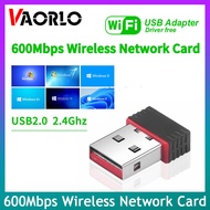 VAORLO 600Mbps WiFi USB Adapter USB2.0 2.4Ghz Wireless Network Card Wi-Fi Dongle 802.11N Receiver Wi