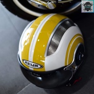 NEW ZEUS HELMET ZS-218 SCOOTER / VESPA HELMET PEARL WHITE SS14 GOLD