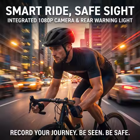 Smart Bike Helmet with Cameras Dual HD Front Video Recorder for Ebike & Electric Scooter Action Cam 