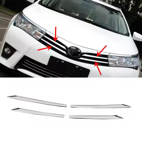 For Toyota Corolla Altis 2014 2015 2016 Car Body Styling Cover Detector ABS Chrome Trim Front Up Gri