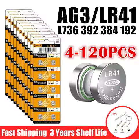 4-120PCS LR41 AG3 SR41 384 392 L736f L736c Batteries for Bow Sight Light Watch Thermometer 1.5V Alka