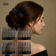 CEASI Slide Hair Comb, French Black French Side Comb, Fashion Small Decorative Bun Hold Clips for Gi