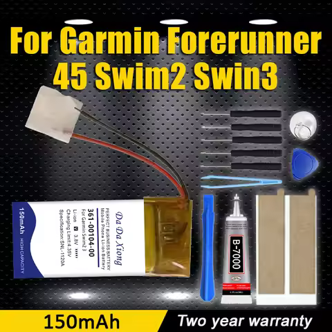 150mAh Replacement 361-00104-00 Smart watch Battery For Garmin Forerunner 45 High Capacity Batterie 