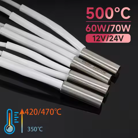 12V/24V 60W 70W Heater Cartridge 3D Printer Parts Hotend Heating Tube 420℃/470℃ High Temperature For