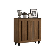 VHIVE Texas 2 Door 80cm Shoe Cabinet (Walnut Shoe Rack Storage Cabinet)