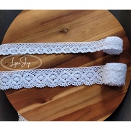 LyNa- [5 meter roll] White cotton lace ribbon from 2.5cm to 7cm wide
