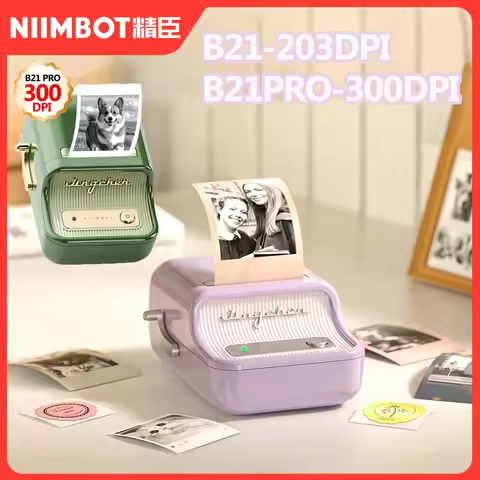 B21PRO 300dpi New NiiMbot B21 Mini Thermal Printer Wireless Barcode Label Maker Bluetooth Portable A