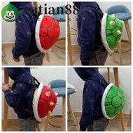 XUTIAN Turtle School Bag, Super Koopa Turtle Shell Plush Backpack, Boys Gift Cartoon Anime Green Bow
