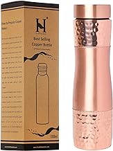 Pure Copper Water Bottle Wide Mouth, 1000 Ml Capacity (33.81 US Fl Oz) For Ayurveda Health Benefits (Plain)
