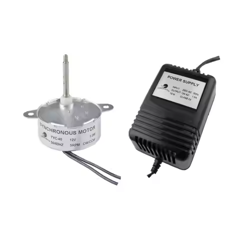 TYC40 12V AC 5RPM Low Speed Synchronous Motor With AC Power Supply - Input 220V Output AC 12V EU For