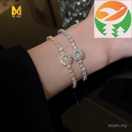 Gn1 Fresh Trendy Rose Gold Heart Zircon Bracelet Minimalist Alloy Inlaid Diamond Ladies' Bracelet