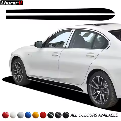 2Pcs Car Door Side Skirt Stickers Body Decor Long Stripes Vinyl Decals for BMW 3 Series G20 G28 G21