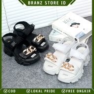 BRANZ STORE - WOMEN'S 7 CM HIGH HEEL WEDGES SANDALS, CLIP MODEL, SYNTHETIC CHAIN VARIATION AP 15