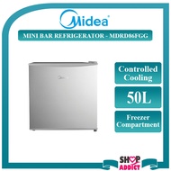 Midea 50L Mini Bar Refrigerator MDRD86FGG Peti Sejuk 1 Pintu with Controlled Cooling Freezer Comparm