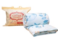 Cottex澳洲歌婷雙面印花高級冷氣被 - 藍色暗蘭葉圖案