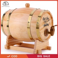 3L Wooden Whiskey Barrel with Stand Bung and Spigot Wine Barrel Whiskey Barrel Dispenser for Whiskey