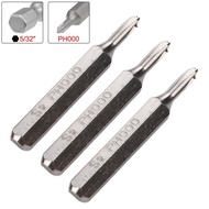 3pcs PH000 Screwdriver Bits 5/32Inch Hex Shank Cross Screwdriver Bit Set