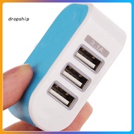 DRO_ LED Triple USB Ports Portable Travel US Plug Home Wall Power Adapter Charger