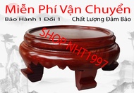 Kỷ đế tròn gỗ hương đỏ Kỷ tròn đôn tròn chân đế bát hương (đồ thờ gỗ kê bát hương)