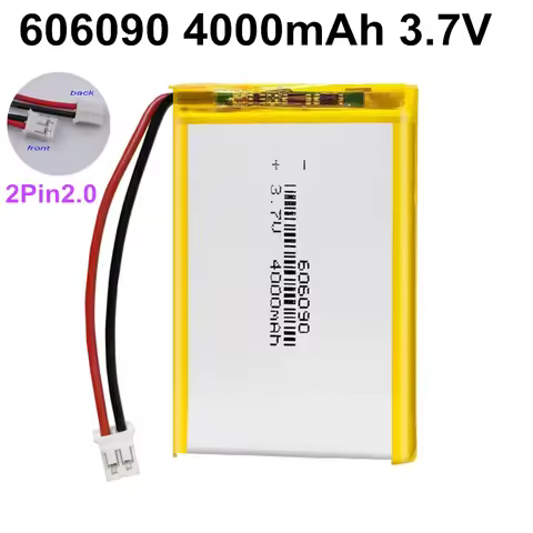 1-10PCS 3.7V 4000mAh 606090 Li-Polymer Rechargeable Battery JST2.0mm 2P Connector For GPS Bluetooth 
