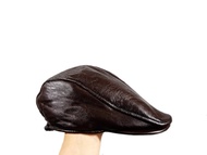 Topi Kulit Asli Domba Warna Coklat - Topi Kulit Pria - Flat Cap