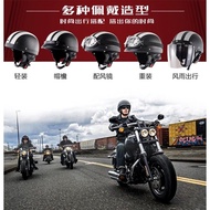 Kura Kura MHR Helmet Harley Retro Synthetic Leather Half Face Motorcycle Helmet with Goggles