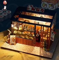 HAND MADE DIY 清新 壽司店 小屋 手工製作 小房子 模型 拼裝 玩具 創意 生日禮物 Sushi Restaurant SHOP MODEL Figure