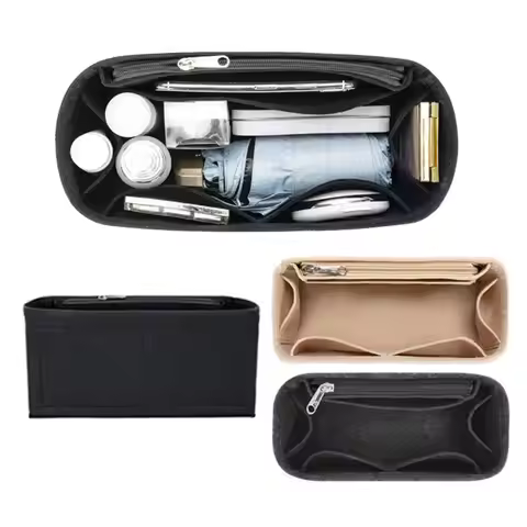 Felt Handbag Insert Bag Large Capacity Multi-Pocket Internal Bag Storage Organization Portable Purse