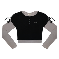 KINS 19 STUDIO | KINS Ribbon Sleeve Henley Top เสื้อแขนยาวคินส์ [KN143]