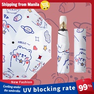 Kiss Bear Three Folding Automatic fibrella original  uv protection windproof  Pocket  Umbrella  Payong matibay makapal