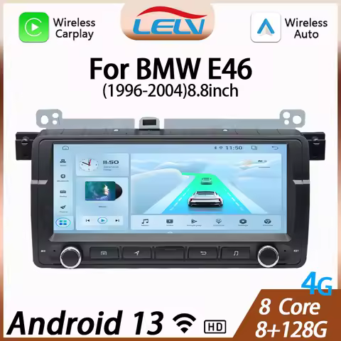 LELV 8.8 Car Multimedia Player Android 13 GPS Radio For 3 Series BMW E46 M3 318/320/325/330/335 1998