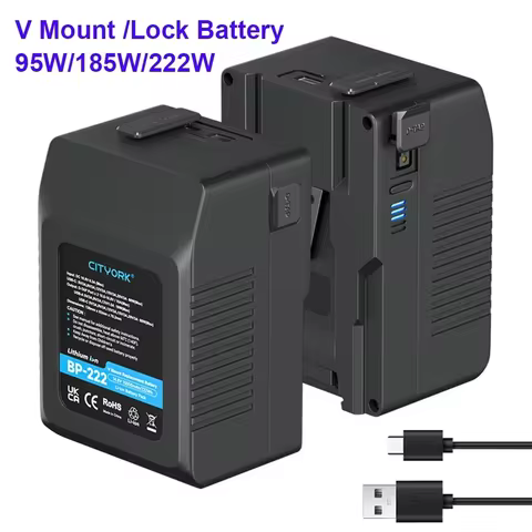 CITYORK V Mount/Lock Battery BP 222 With USB Charger Port for Sony Camcorder Broadcast LED Video Lig