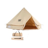 SucceBuy Canvas Bell Tent 4 Seasons 3m/6m Yurt Tent Canvas Tent for Camping with Stove Jack Breathab