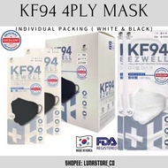 *made in korea* EZWELL KF94  Individual Packing 4 Layers protection mask (Black/White) 1 psc 医疗口罩 独立包装
