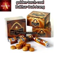 Charcoal Arang Gold 33mm-80pcs-golden-torch-coal-Quick-Lightening-Arang-Emas-bukhoor-Bakhoor-Bukhur-