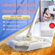 Retractable spin mop antistatic dust removal set