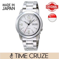 [Time Cruze] Seiko 5 SNKE57J1 Automatic 21 Jewels Japan Made Stainless Steel White Dial Men Watch SNKE57 SNKE57J