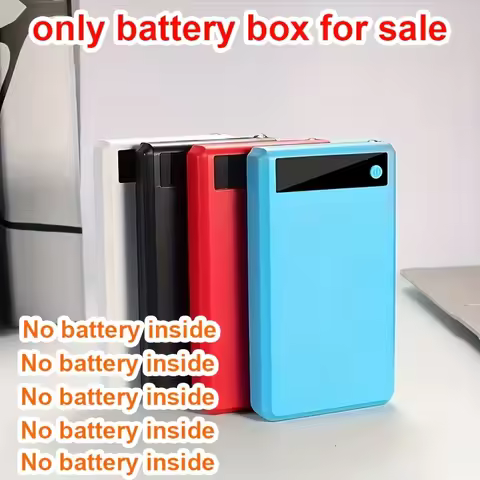 Display Screen Power Bank Case Micro Type-c Input 6*18650 Battery External Charger DIY Powerbank Box