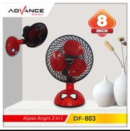 ADVANCE 8inch Kipas Angin Meja & Dinding Karakter Lucu Spiderman DF-803 / Doraemon DF-802