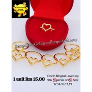 🔥Cincin LOVE BINGKAI Suasa Cop 916🔥💯persis ori💯