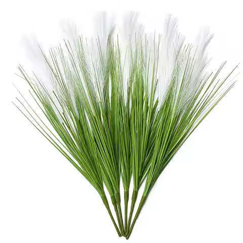 3PCS 20in Artificial White Reeds Grass PVC Small Onion Grass Faux Plants for Indoor Outdoor Office H