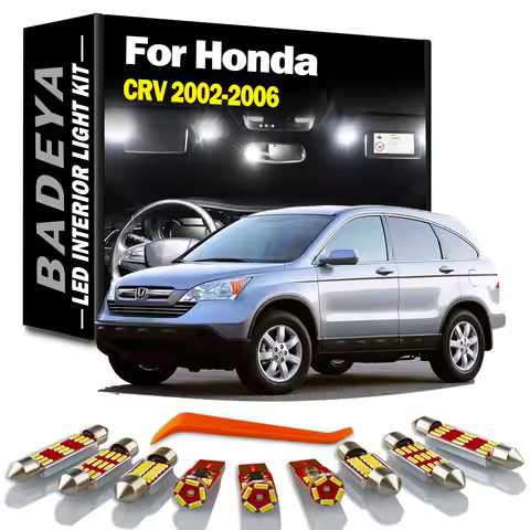 BADEYA 9Pcs Canbus For Honda CRV CR-V II MK2 2002 - 2004 2005 2006 LED Interior License Plate Light 