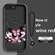 Case for OPPO A3S A12E A1K realme C2 phone casing New Pink Black Butterfly Ladder Soft Shell